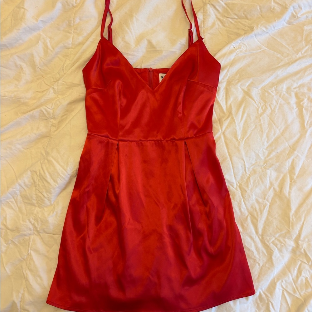 Red Satin Mini Dress